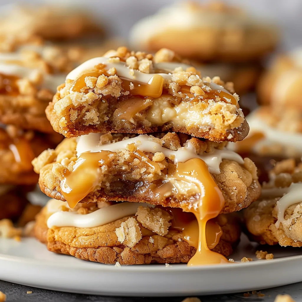 Crumbl Salted Caramel Cheesecake Cookies - Gooey Decadent