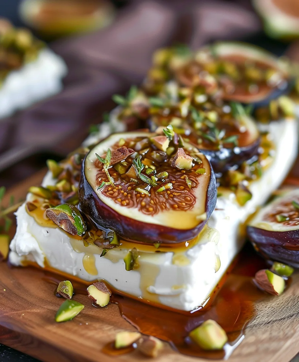 Sweet & Savory Honey Fig Pistachio Goat Cheese Appetizer