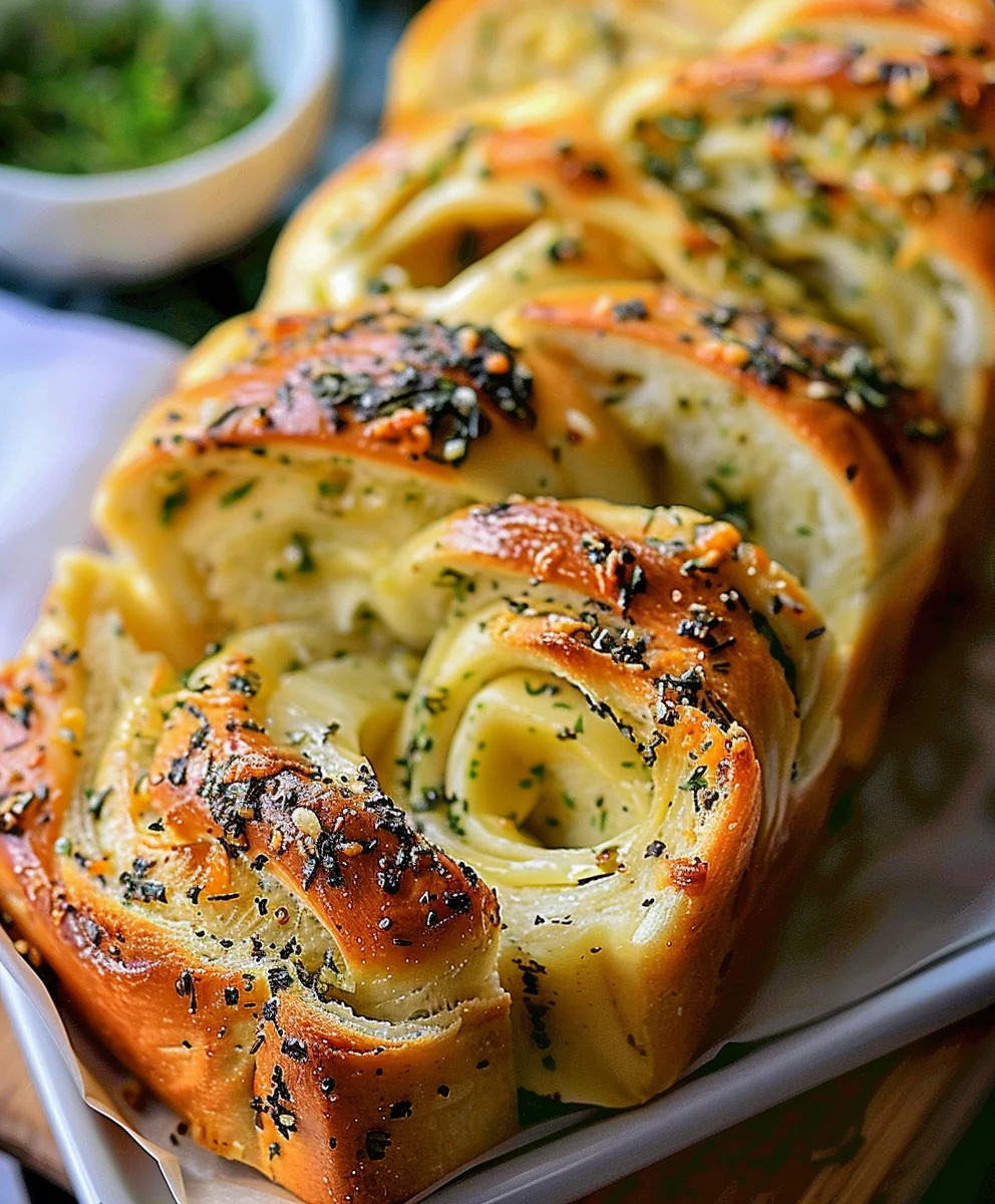 Swirled Garlic Herb Cheese Bread Recipe: Flavorful & Easy!