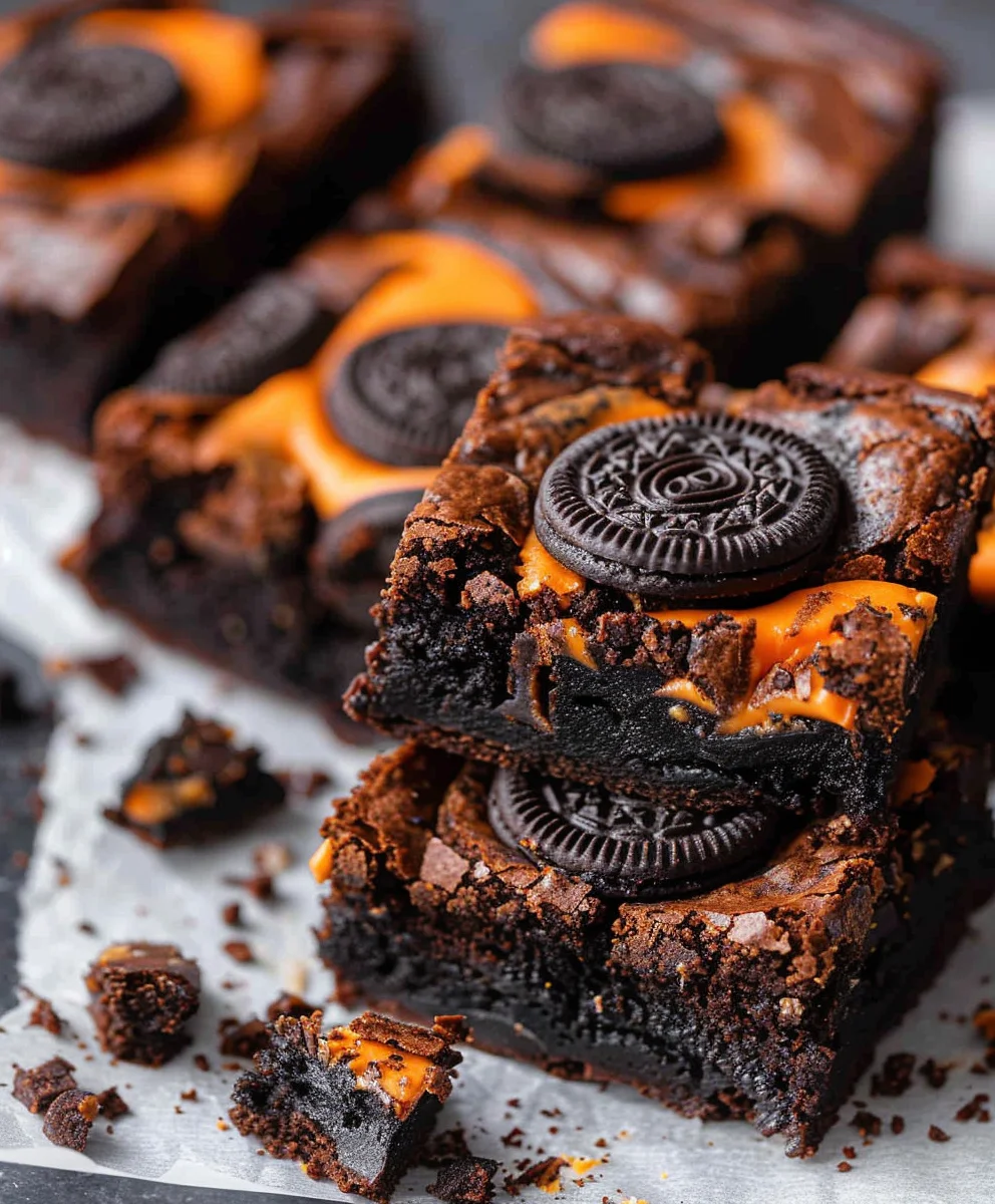 Halloween Oreo Brownies