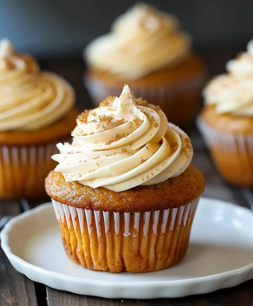 Spiced Pumpkin Cupcakes with Cream Cheese Frosting