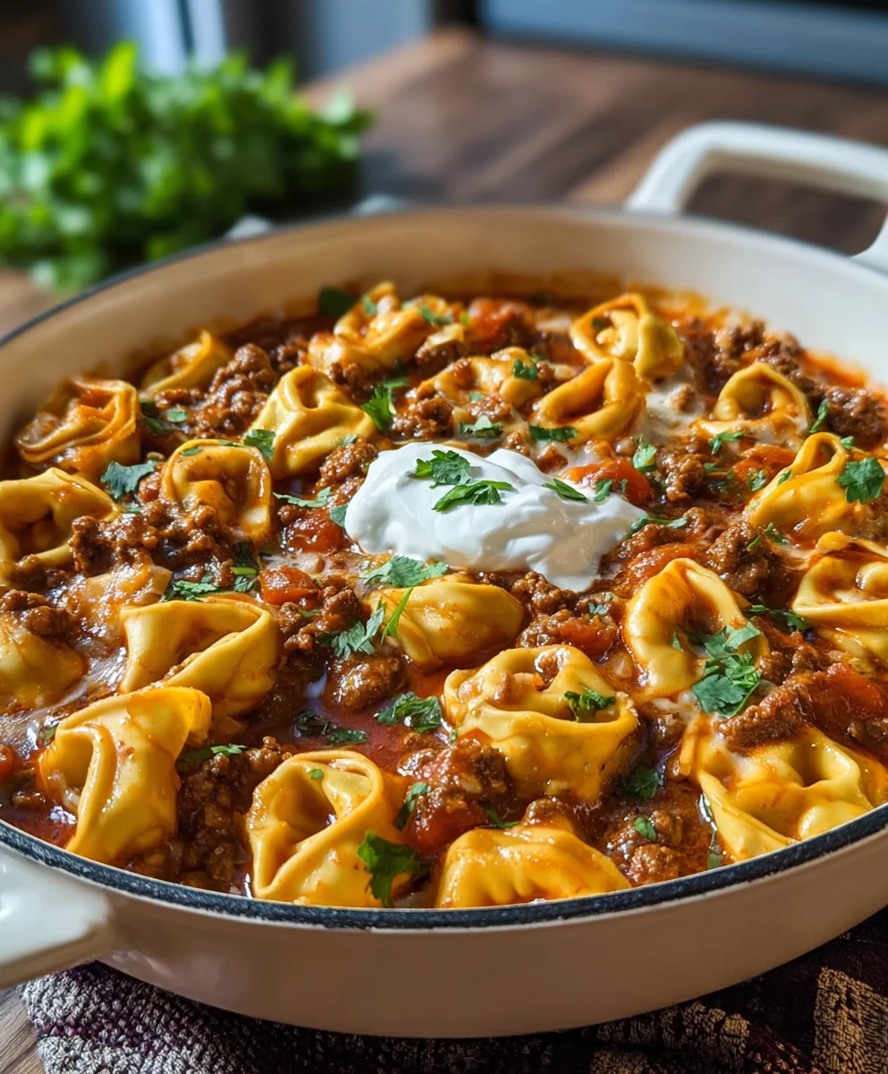 Cheesy Beef Enchilada Tortellini