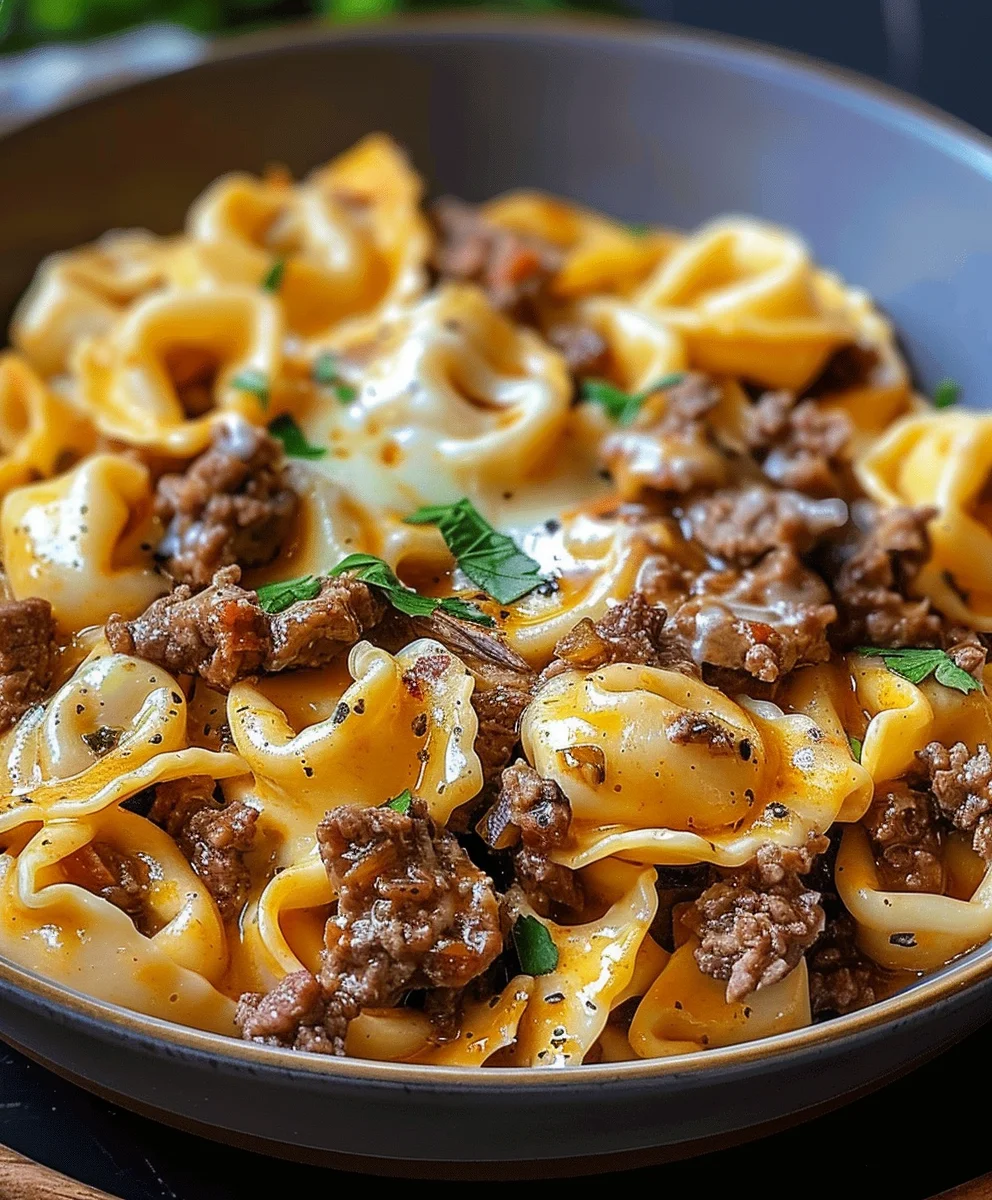 Decadent Cheesesteak Tortellini & Rich Provolone Sauce