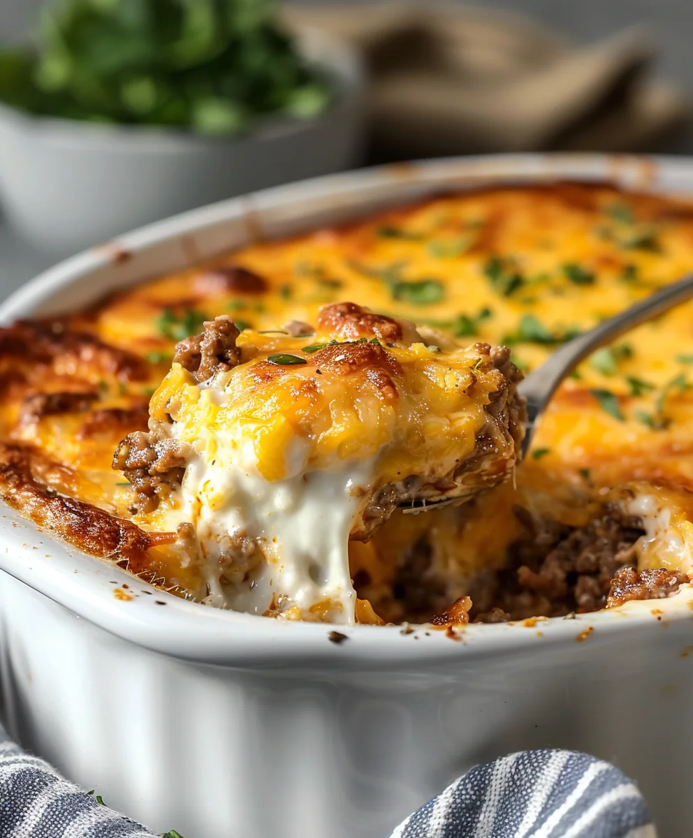 Cheesy Keto Ground Beef Casserole - 15-Minute Dinner!