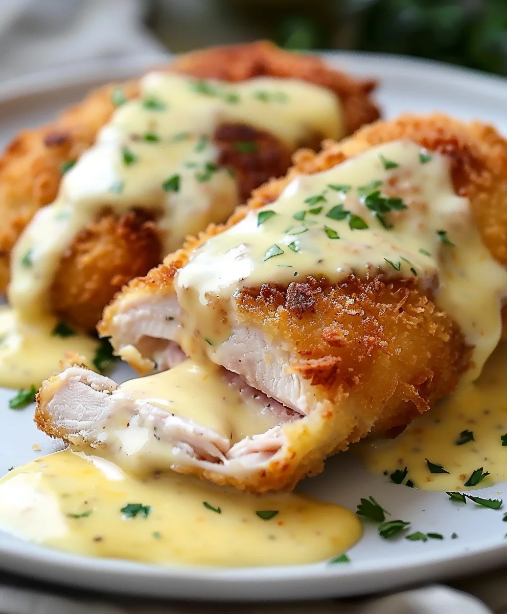 Cheesy Chicken Cordon Bleu with Swiss Sauce Delight