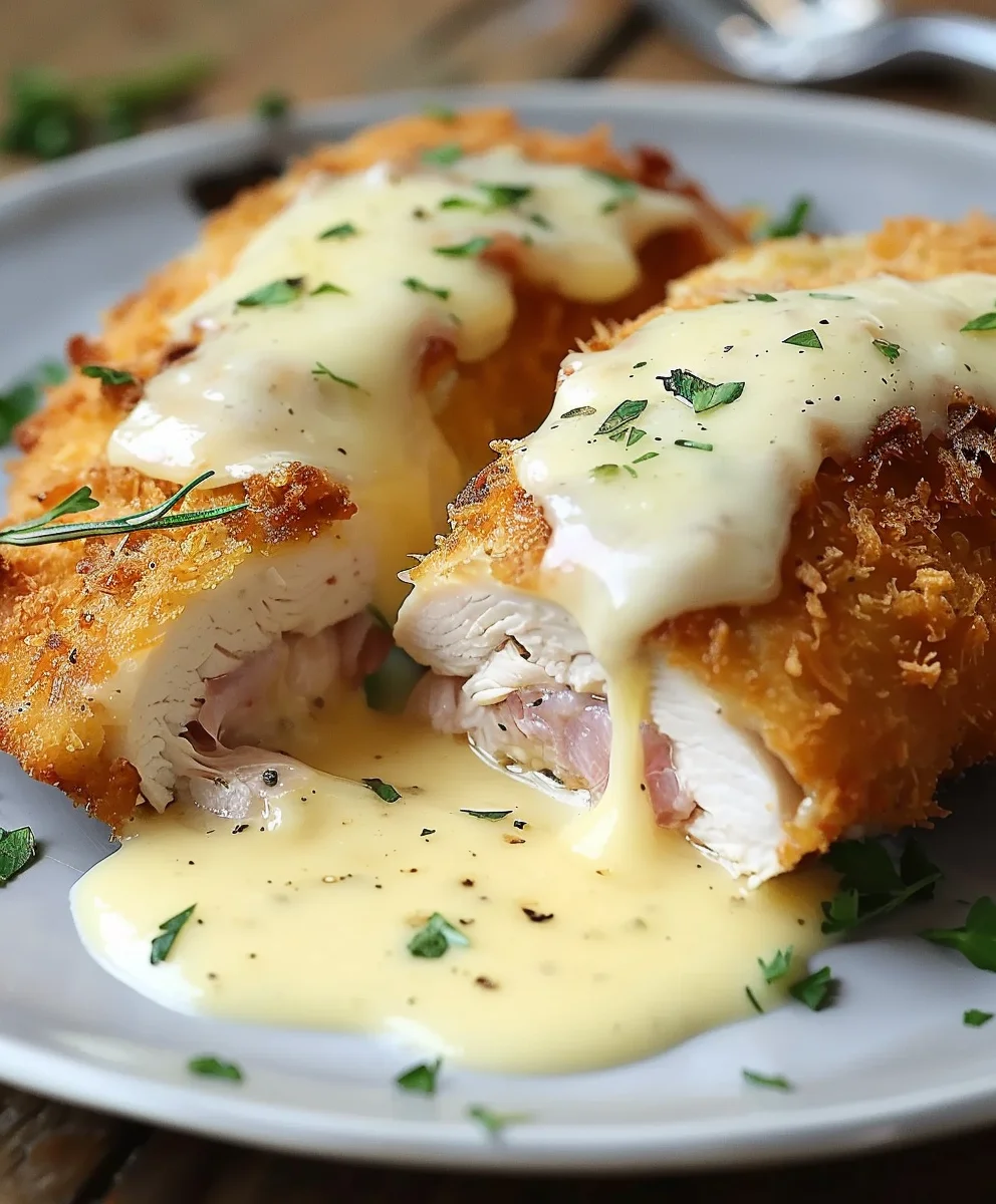 Cheesy Chicken Cordon Bleu with Swiss Sauce Delight