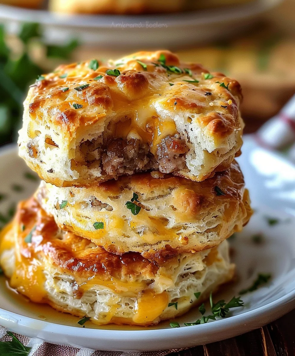 Easy Beef Sausage & Cheese Butter Swim Biscuits