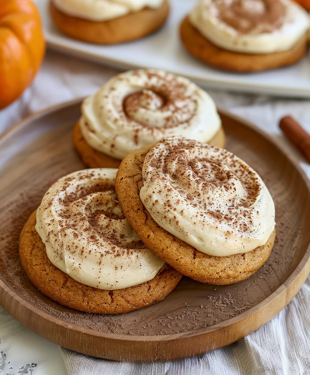 Soft Pumpkin Cookies With Cinnamon Frosting