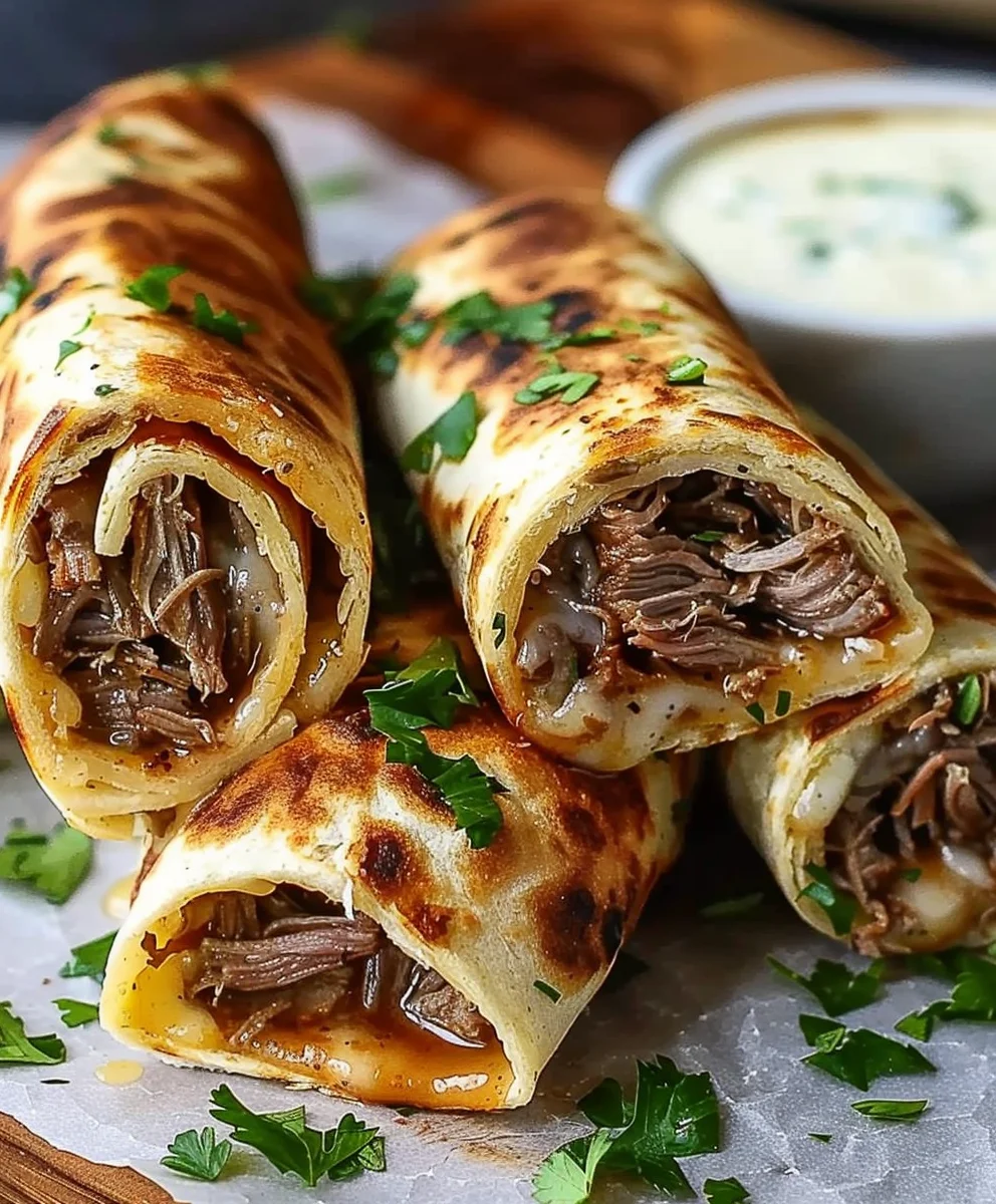 Ultimate French Dip Tortilla Roll Ups: Beefy & Delicious!