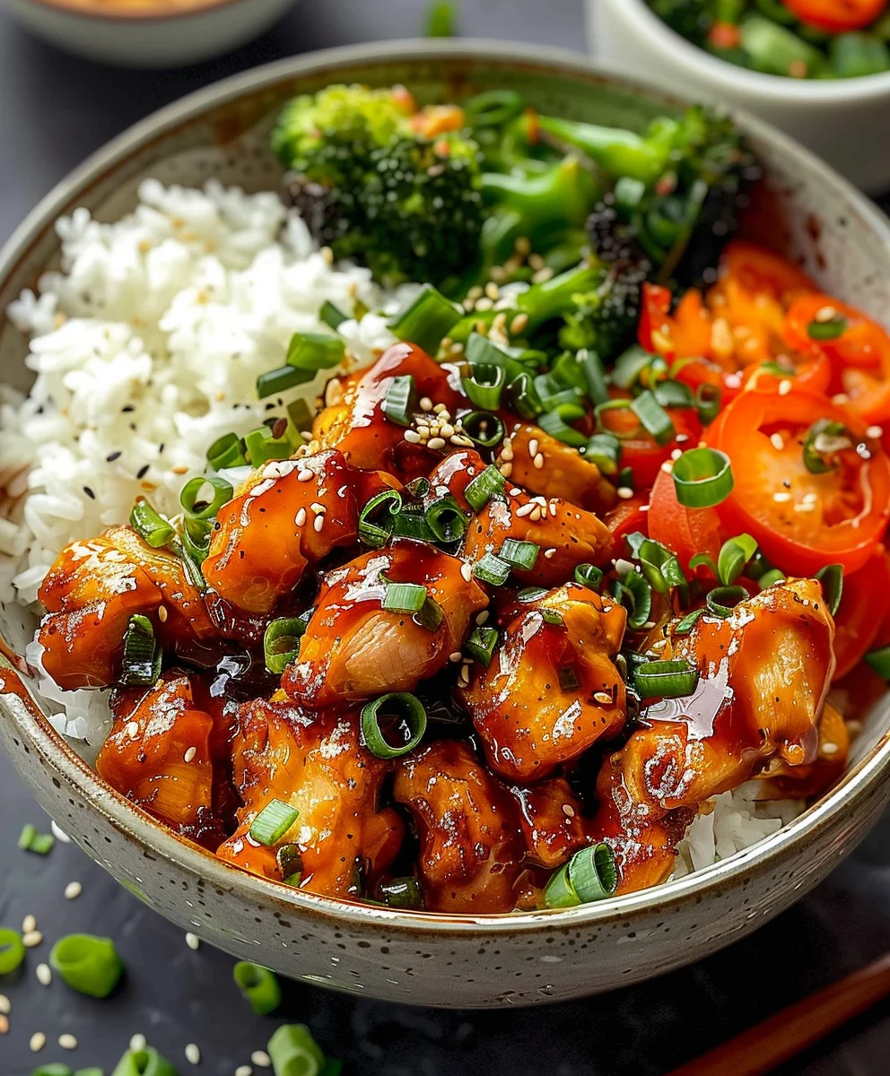 Hot Honey Chicken Bowl: Sweet & Spicy Flavor Explosion!