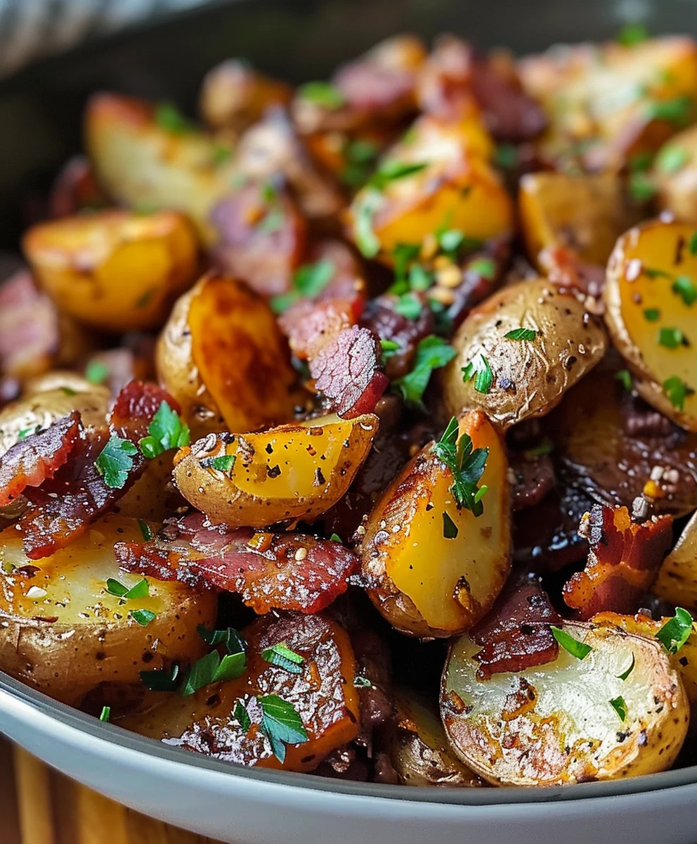 Irresistible Crispy Beef Bacon Honey Roasted Potatoes