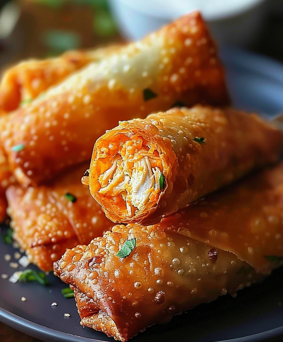 Buffalo Chicken Dip Egg Rolls