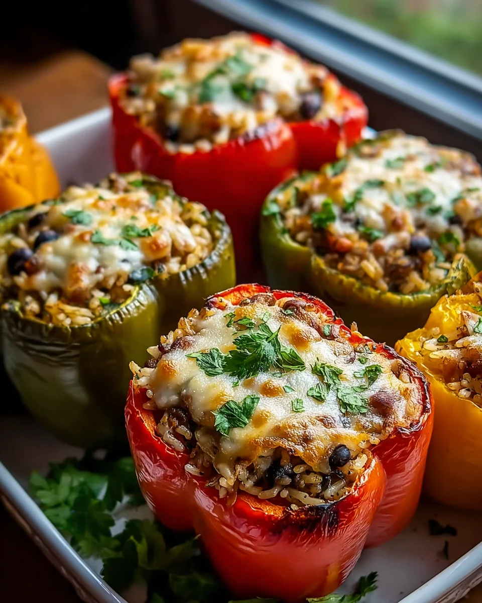 Delicious Vegetarian Stuffed Bell Peppers with Rice Recipe