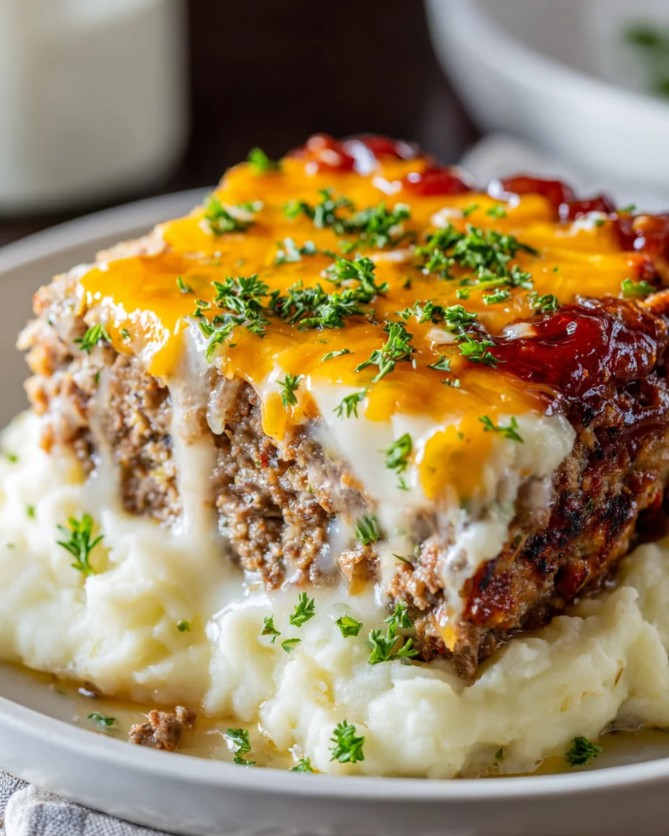 Ultimate Beef Meatloaf with Creamy Cheesy Mash Recipe