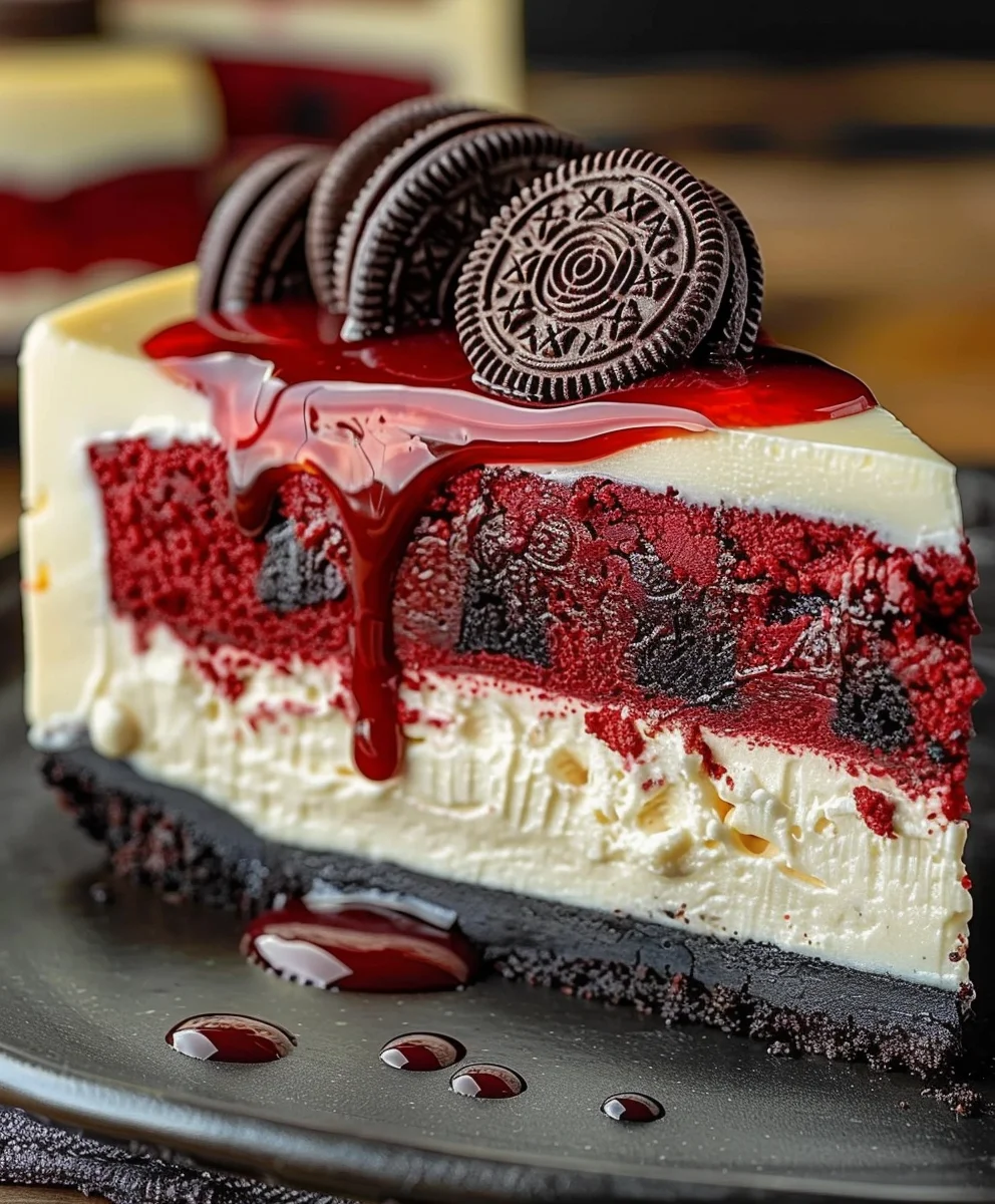 Red Velvet Oreo Cheesecake
