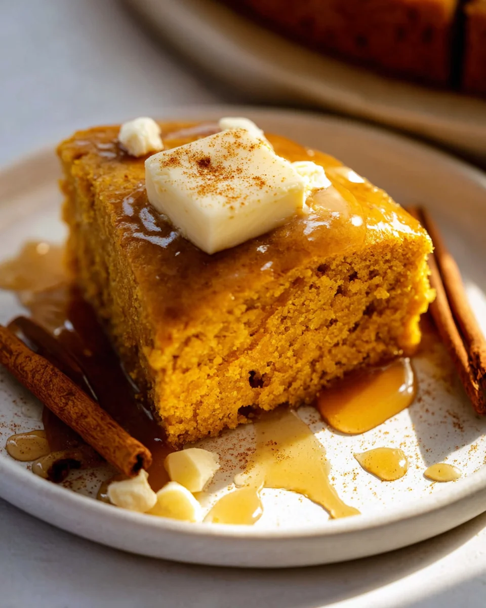 Best Pumpkin Cornbread with Sweet Cinnamon Honey Butter