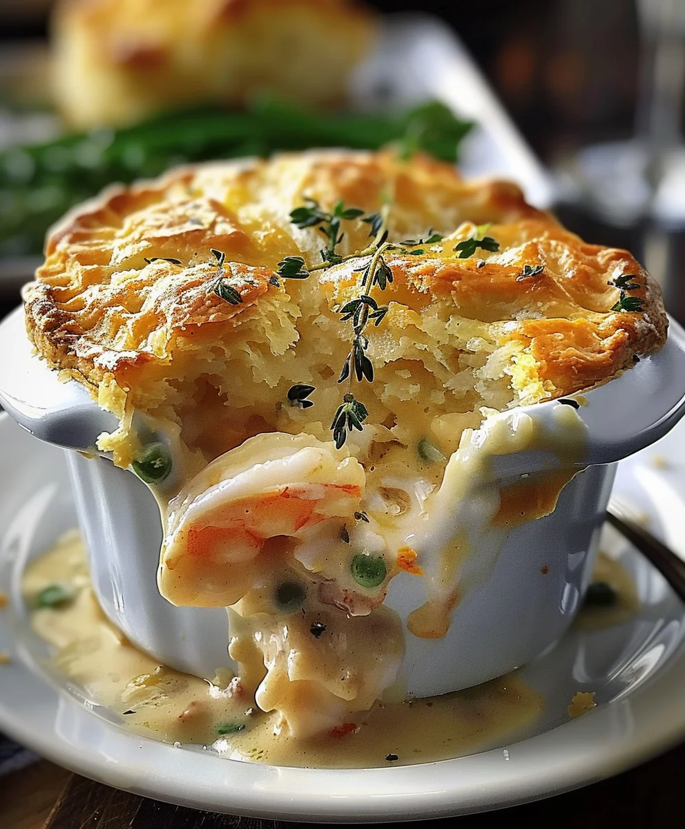 Cheddar Bay Biscuit Seafood Pot Pie: Cozy Comfort Food!