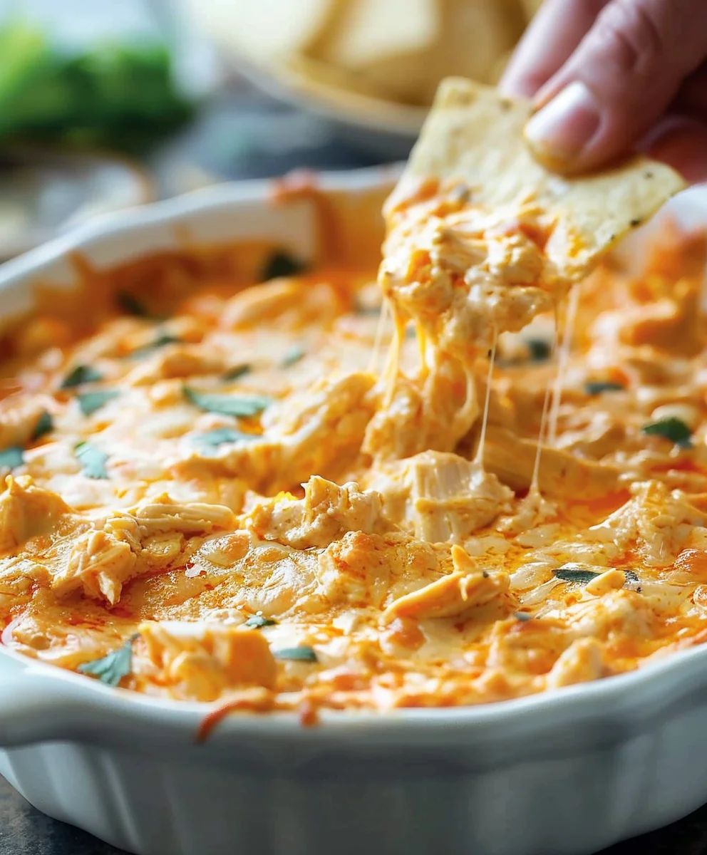 Best Healthy Crock Pot Buffalo Chicken Dip Ever!