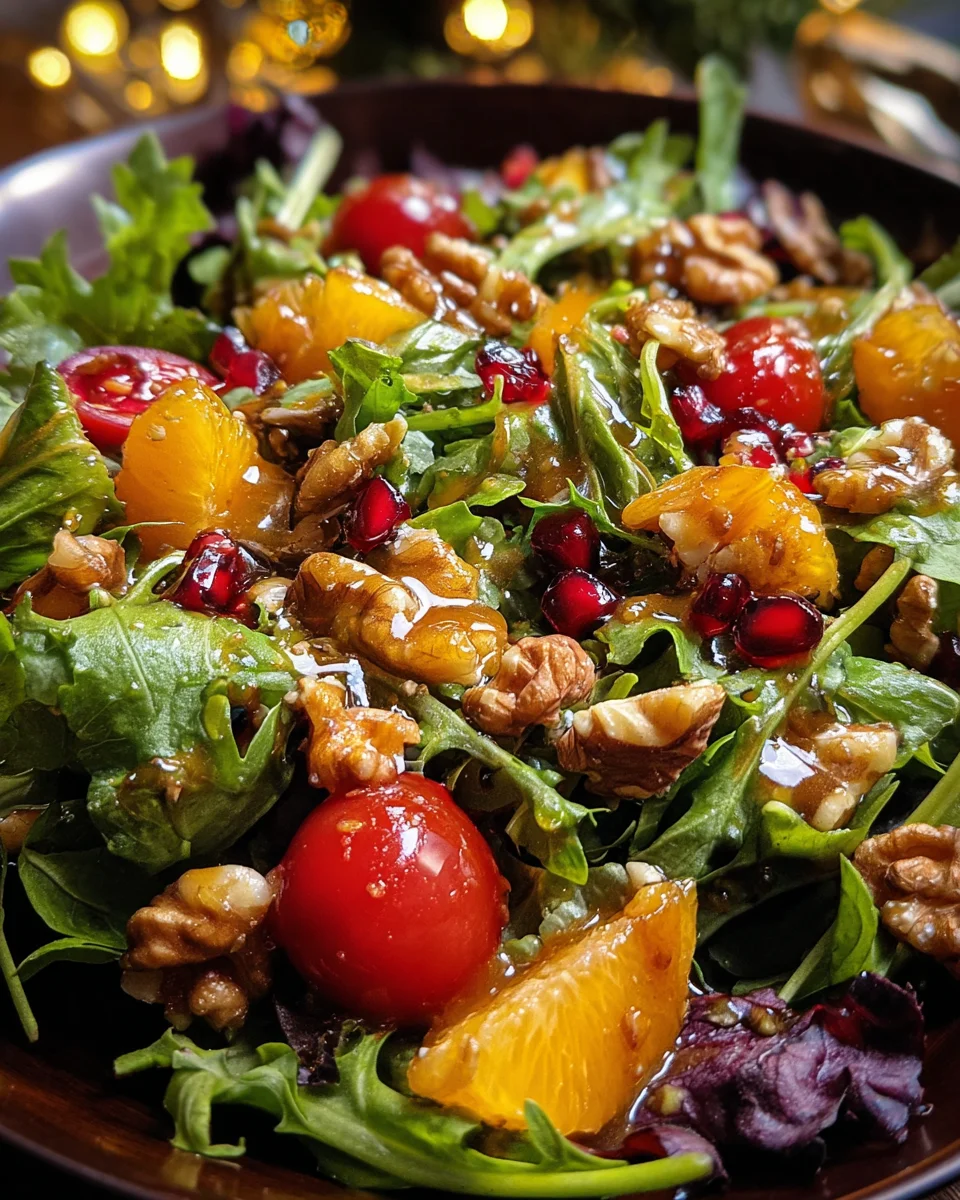 Festive Christmas Salad & Zesty Honey Mustard Dressing