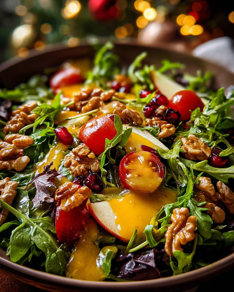 Festive Christmas Salad & Zesty Honey Mustard Dressing