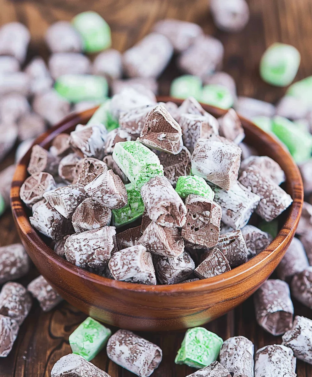 Mint Chocolate Puppy Chow: Irresistible No-Bake Delight!