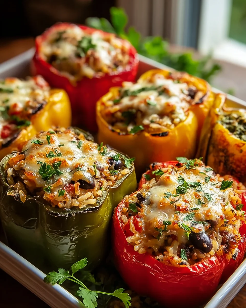 Delicious Vegetarian Stuffed Bell Peppers with Rice Recipe