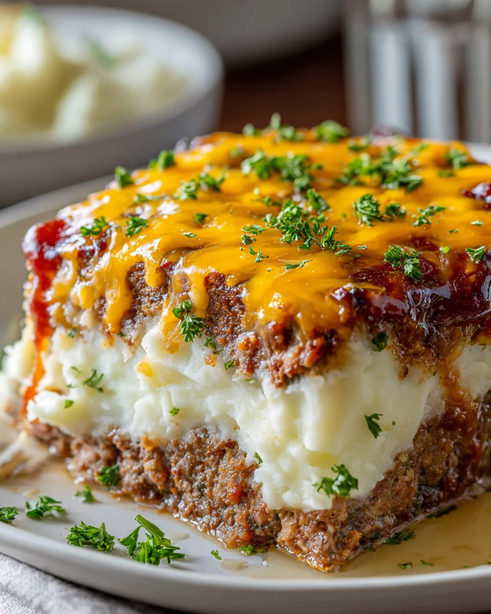 Ultimate Beef Meatloaf with Creamy Cheesy Mash Recipe