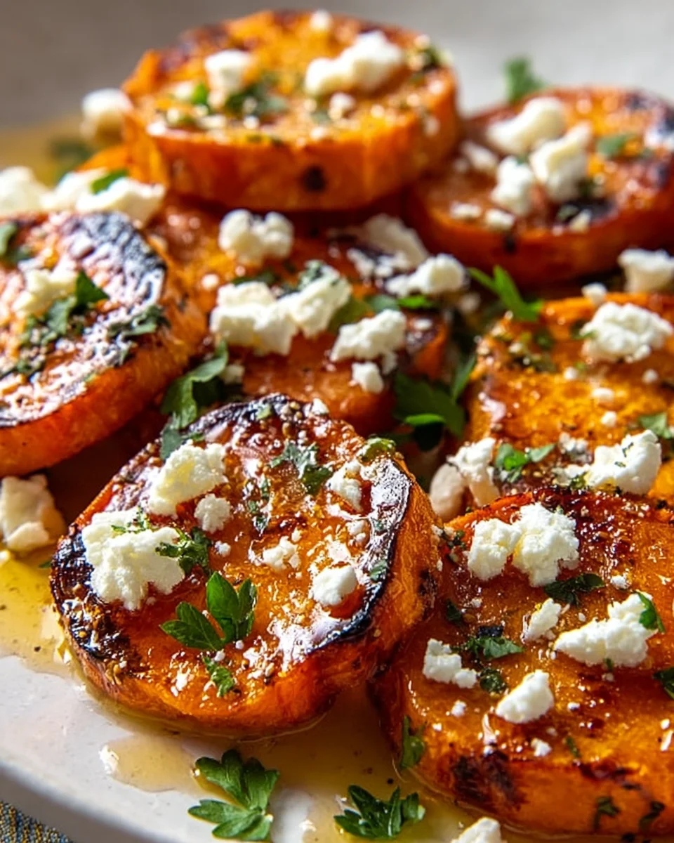 Honey Feta Roasted Sweet Potato Rounds: Easy Recipe