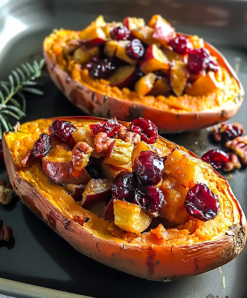 Best Cranberry Apple Twice Baked Sweet Potatoes Ever!