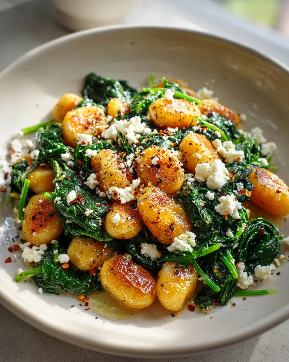 Crispy Gnocchi with Spinach & Feta – Quick & Flavorful!