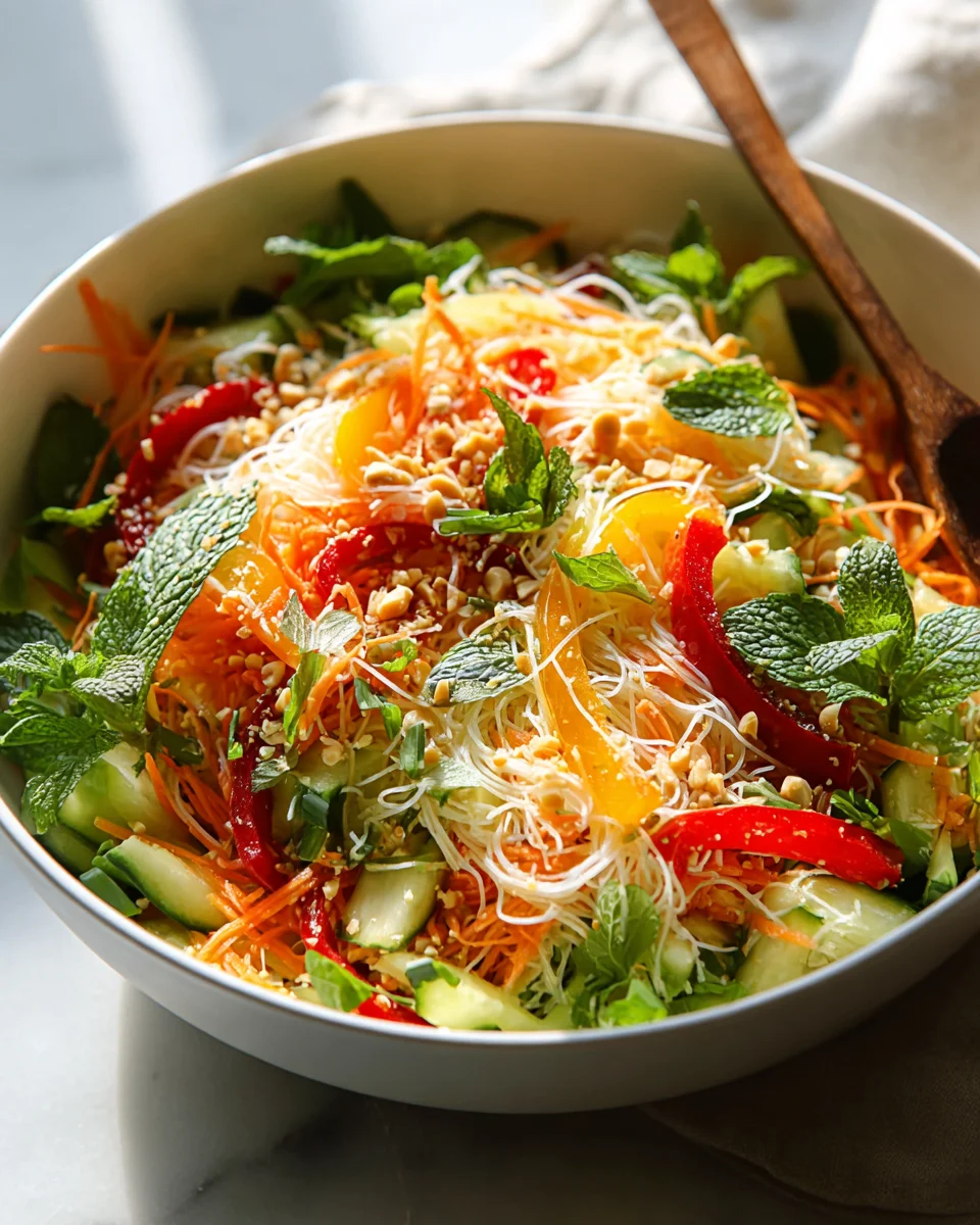 Spring Roll Salad with Spicy Non-Alcohol Ginger Dressing