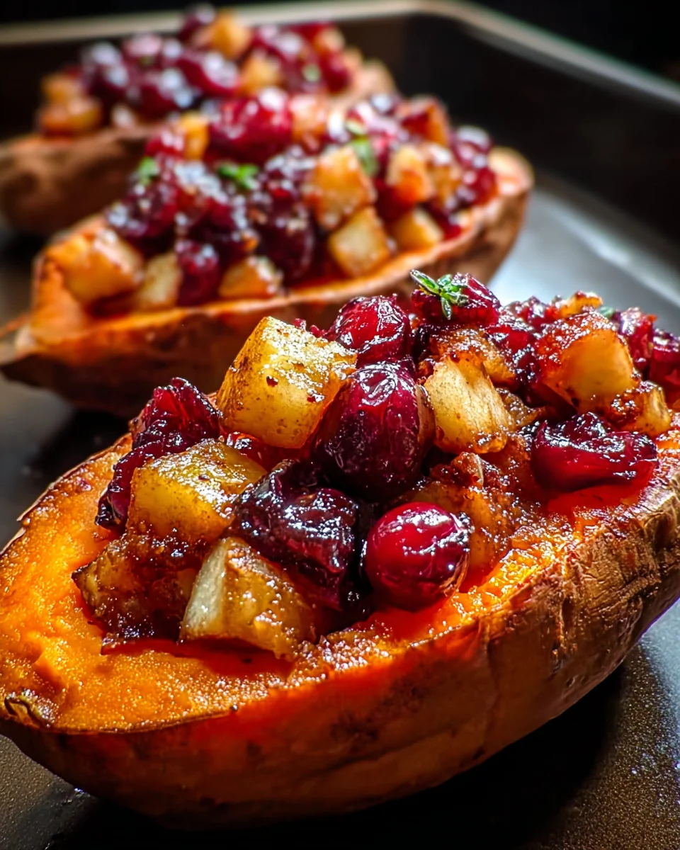 Sweet & Tangy Cranberry Apple Twice Baked Potatoes