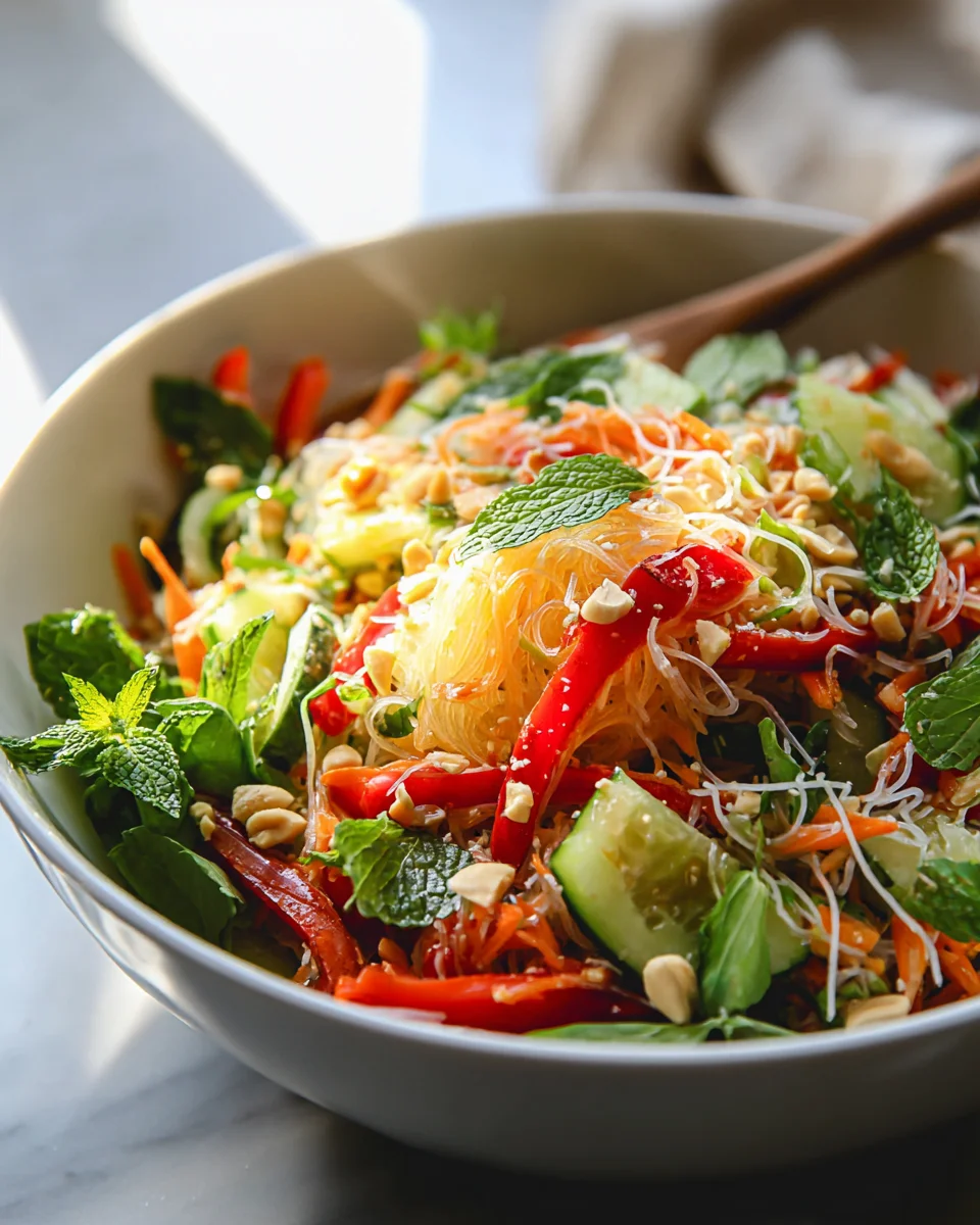 Spring Roll Salad with Spicy Non-Alcohol Ginger Dressing