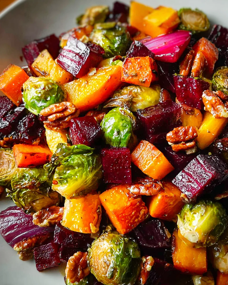 Winter Vegetable Salad: Butternut, Brussels Sprouts & Beets