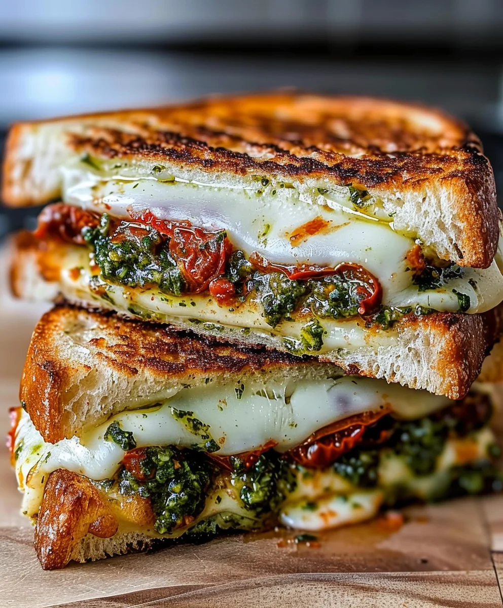 Amazing Sun Dried Tomato Pesto Grilled Cheese Recipe