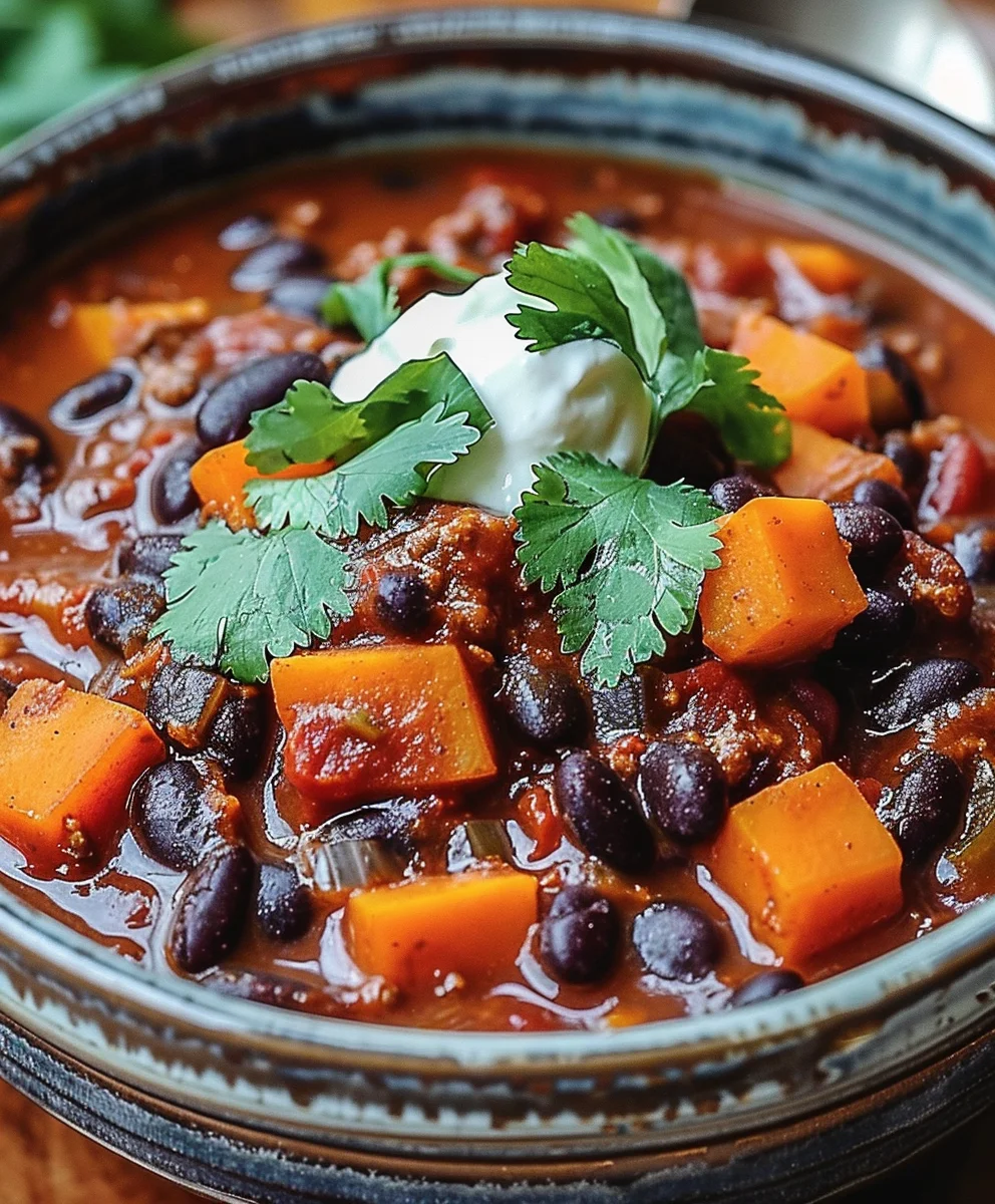 Sweet Potato Black Bean Vegetarian Chili