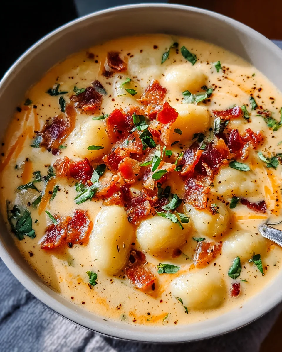 Beef Bacon Cheddar Gnocchi Soup: Creamy & Hearty Comfort