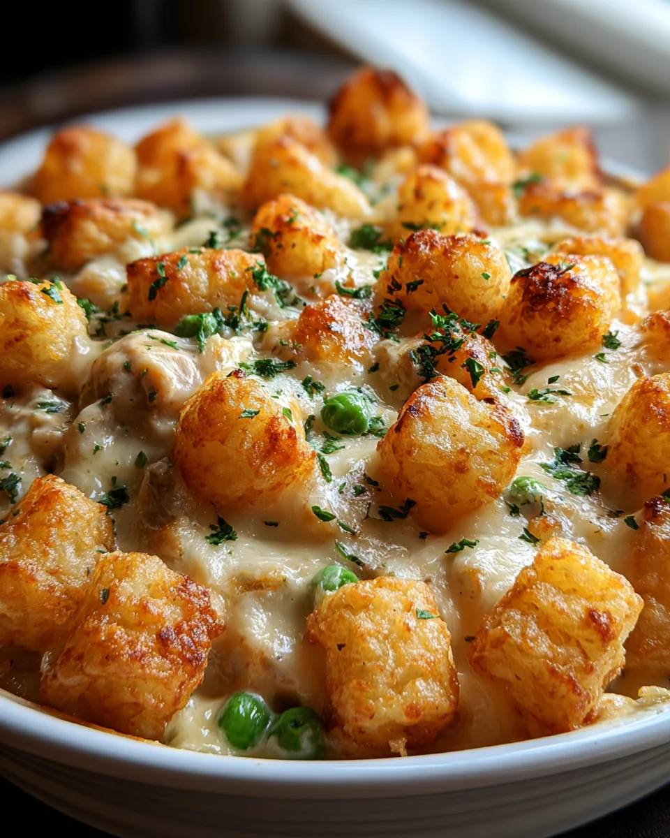 Chicken Alfredo Tater Tot Casserole: Ultimate Comfort