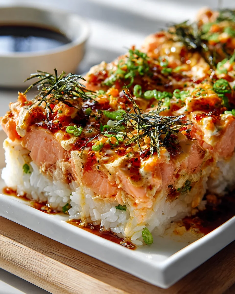 Spicy Salmon Sushi Bake: Easy & Delicious Dinner!