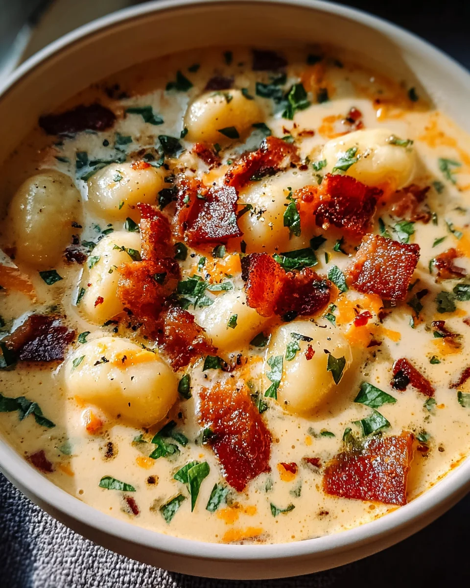 Beef Bacon Cheddar Gnocchi Soup: Creamy & Hearty Comfort
