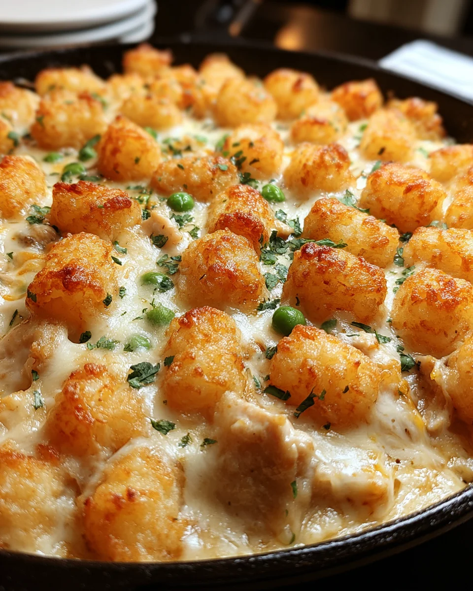 Chicken Alfredo Tater Tot Casserole: Ultimate Comfort