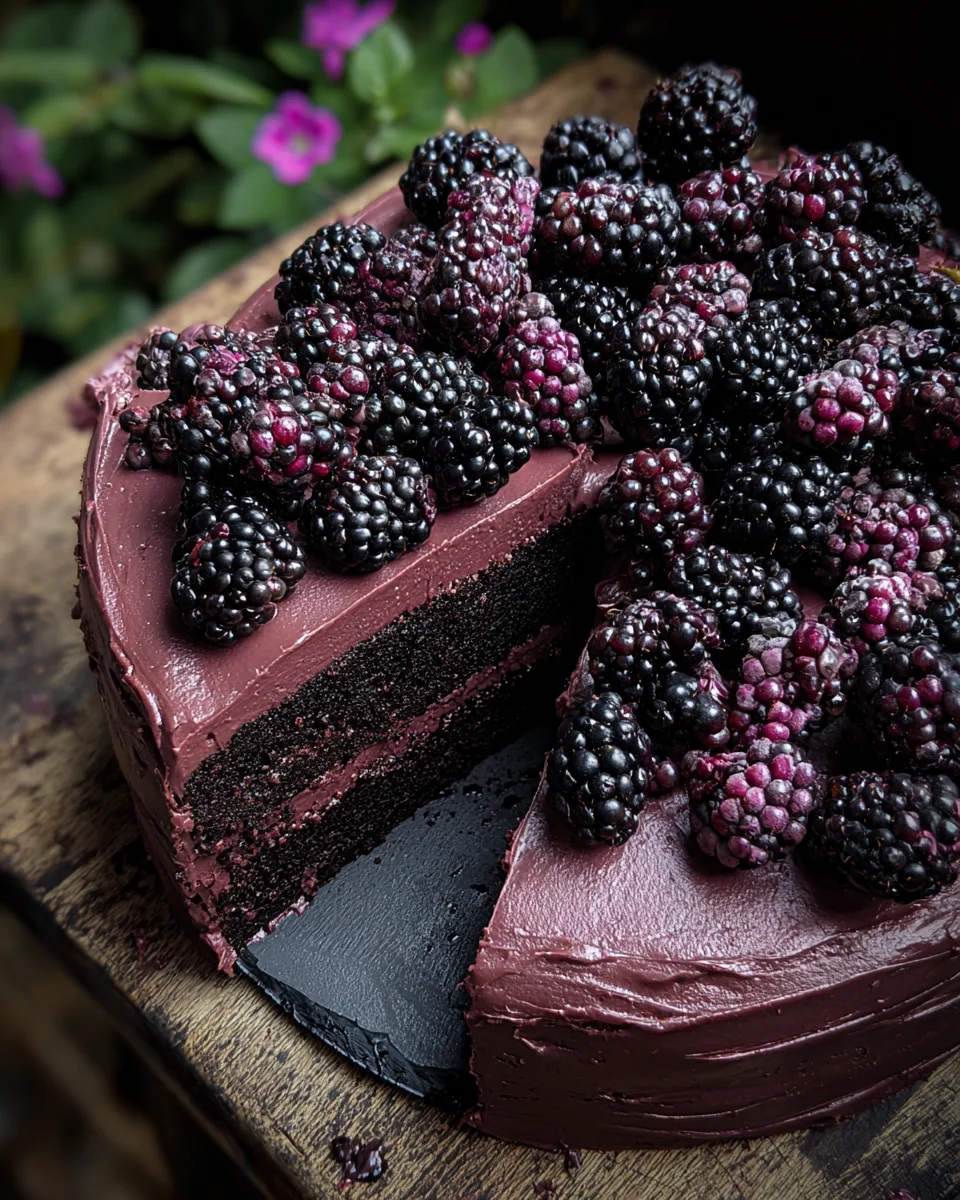 Blackberry Velvet Gothic Cake: Dark Lush Dessert Dream