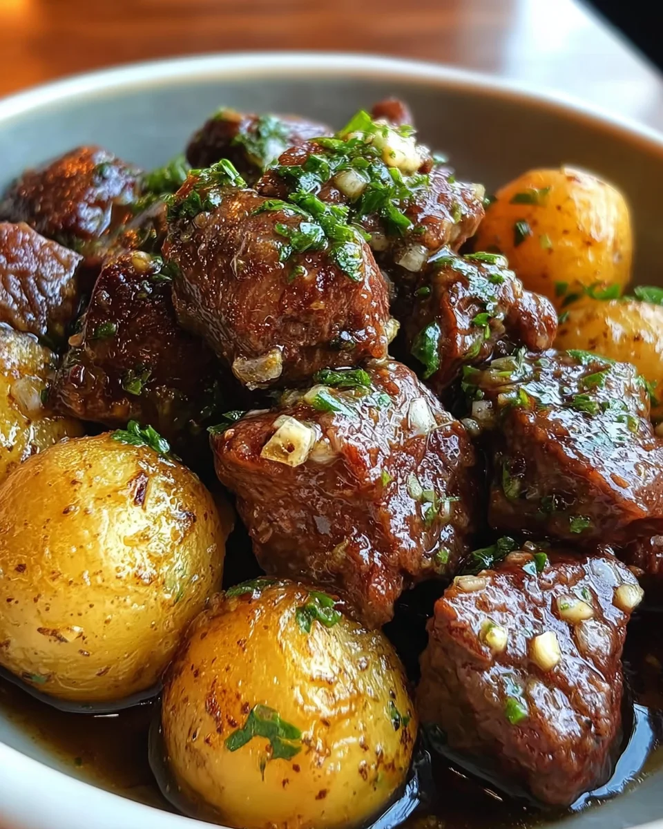 Garlic Butter Beef Bites & Potatoes: Easy Dinner Recipe