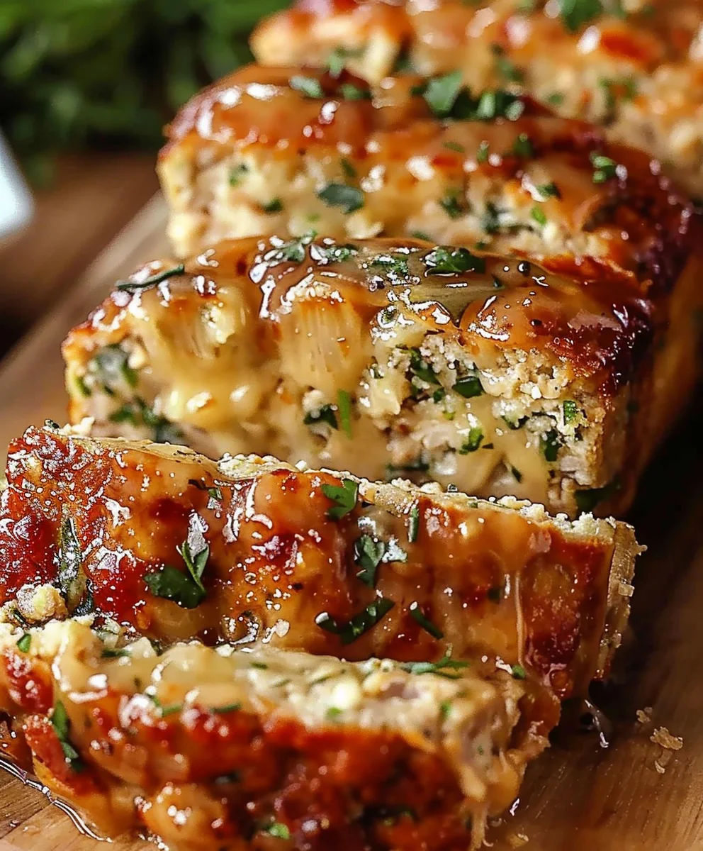 Juicy Garlic Parmesan Chicken Meatloaf
