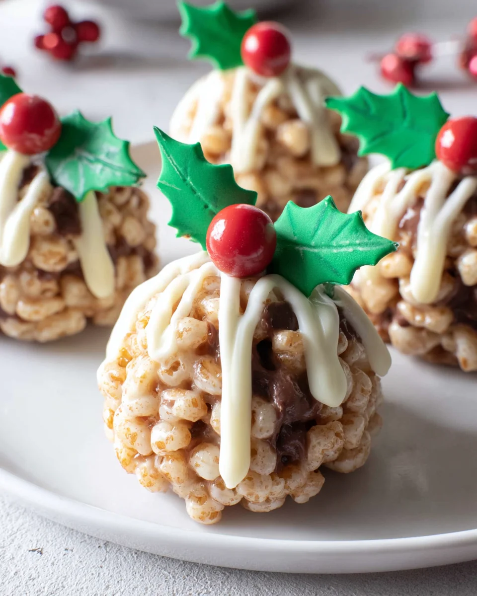 Rice Krispie Christmas Puddings