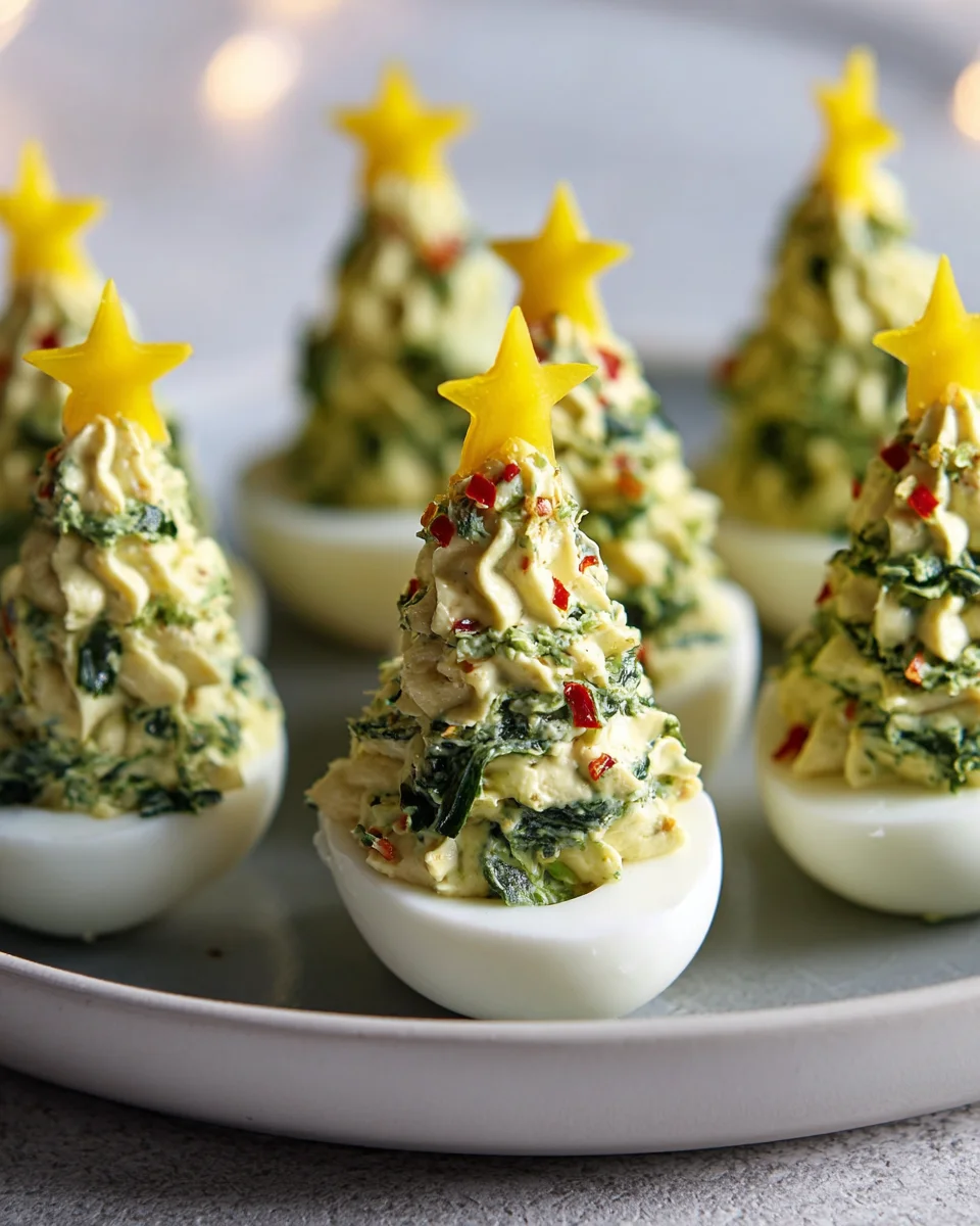 Festive Deviled Egg Christmas Trees Recipe for Holiday Cheer