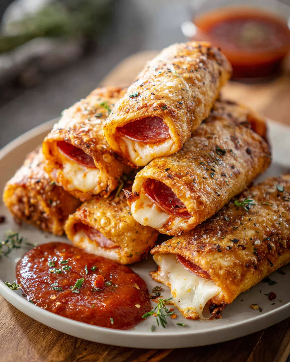 High Protein Beef Pepperoni Pizza Rolls - Cheesy & Crispy!