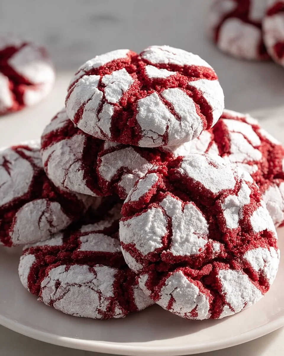 Red Velvet Crinkle Cookies