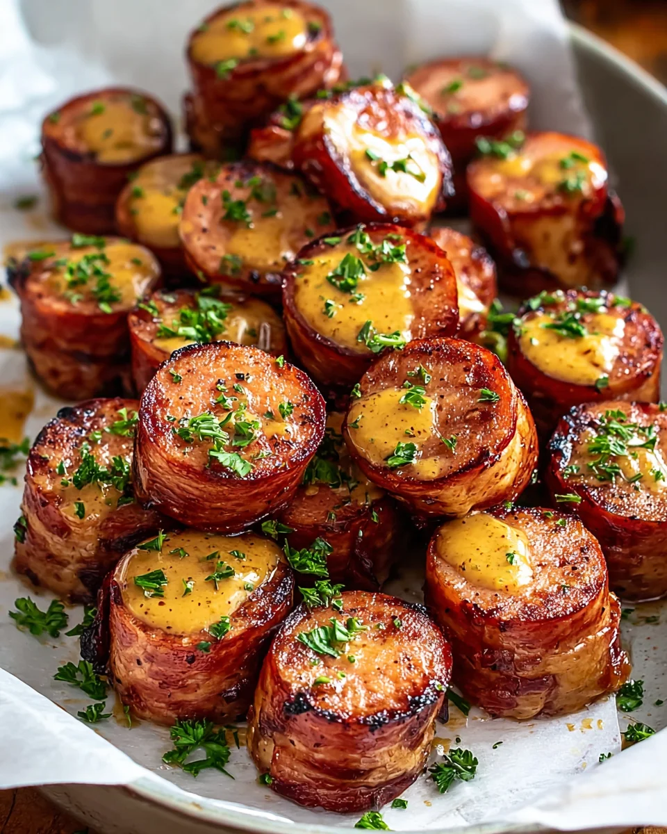 Irresistible Mustard Hasselback Beef Kielbasa Bites Recipe