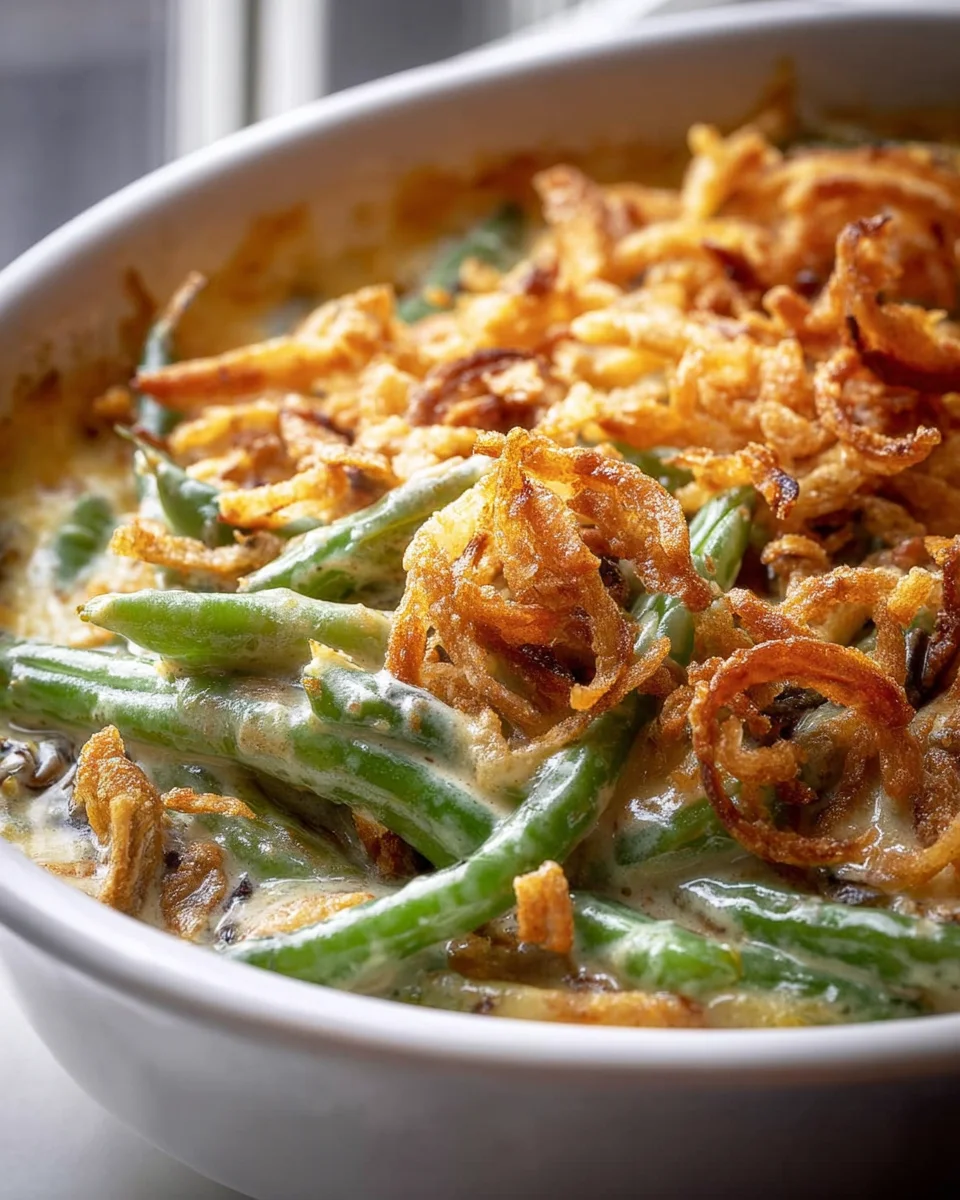 Irresistible Campbells Green Bean Casserole